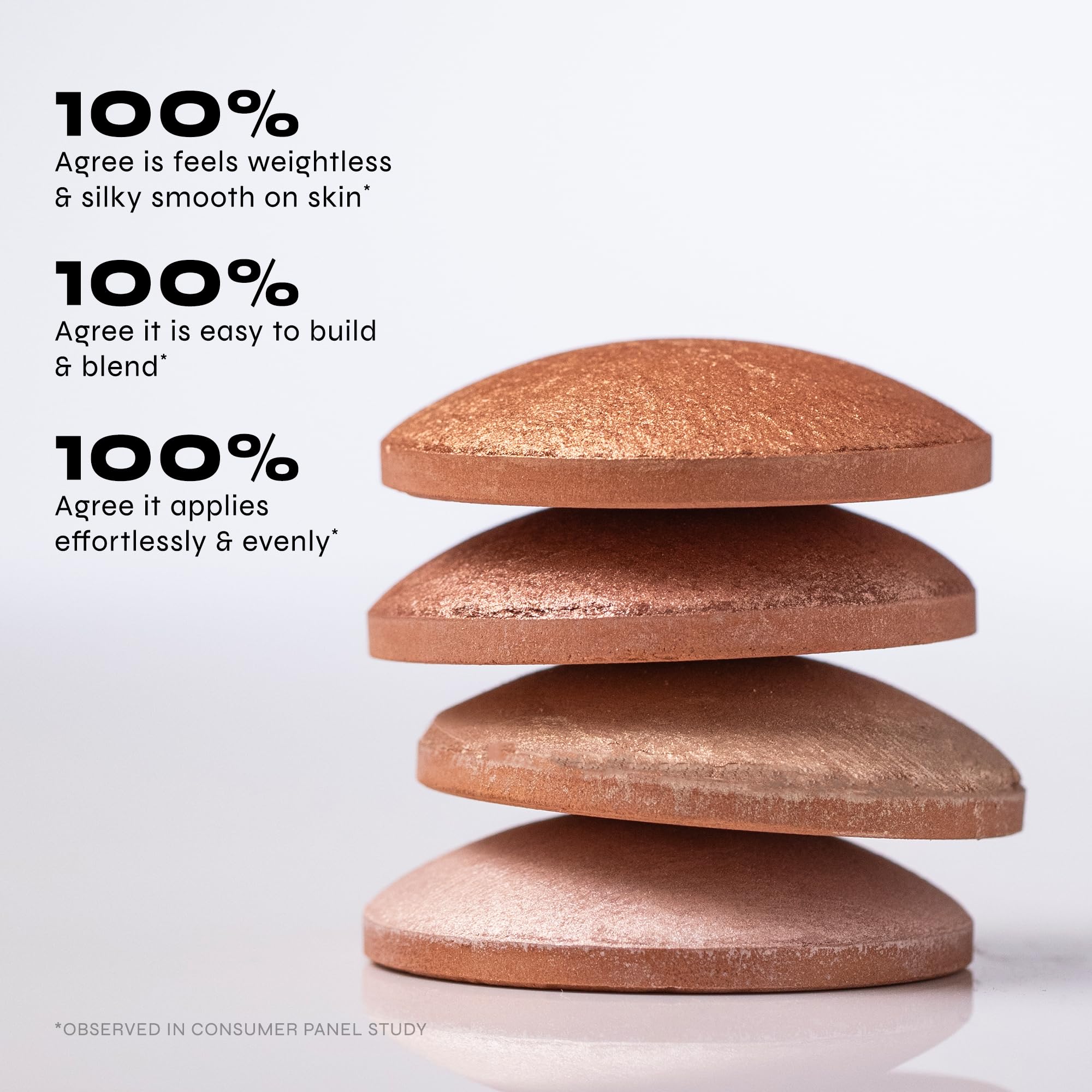 Milani Dolce Perla highlights cheekbones, nose, and brow bone for definition.