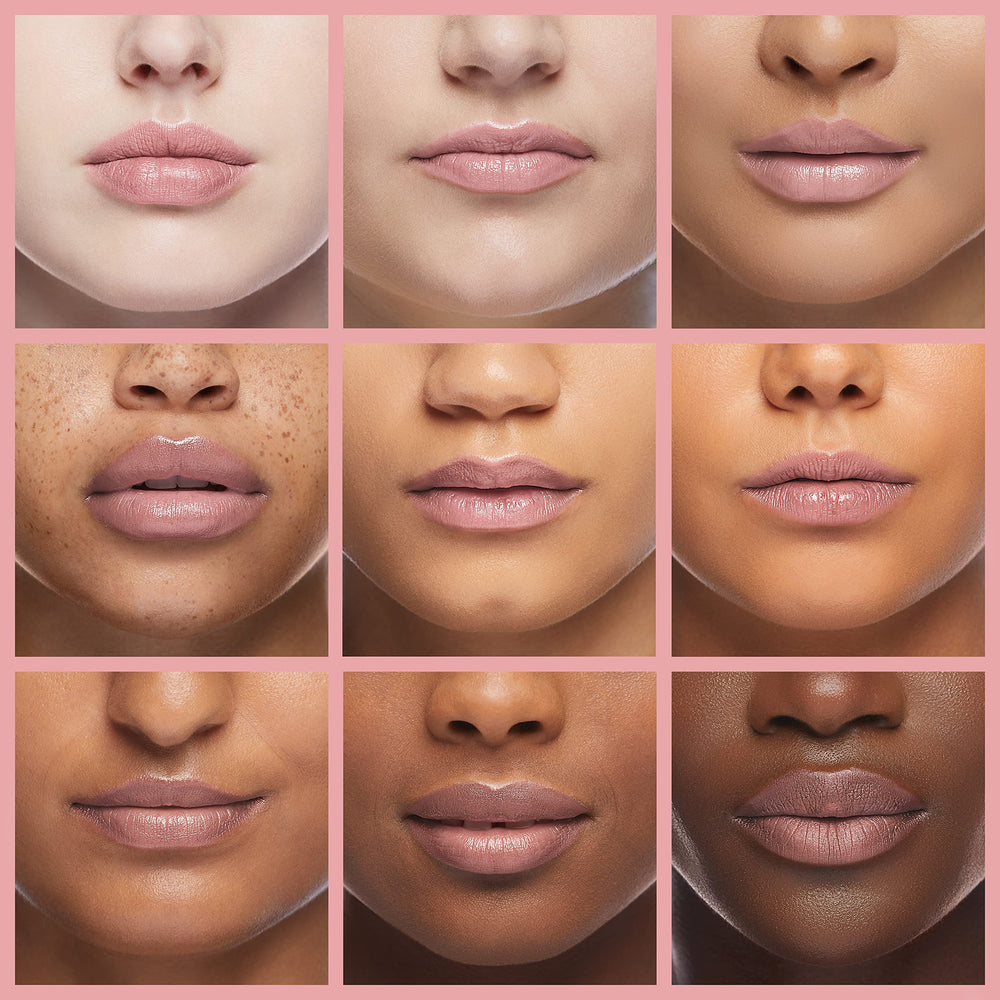 Milani Keep It Full 16-shade display with neutrals to pinks.