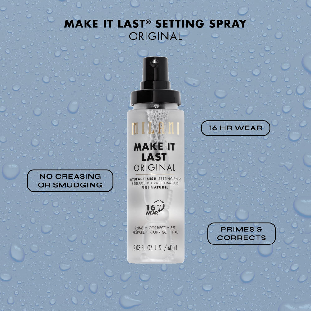 Milani Make It Last Original mist dispersion captured mid-spray.