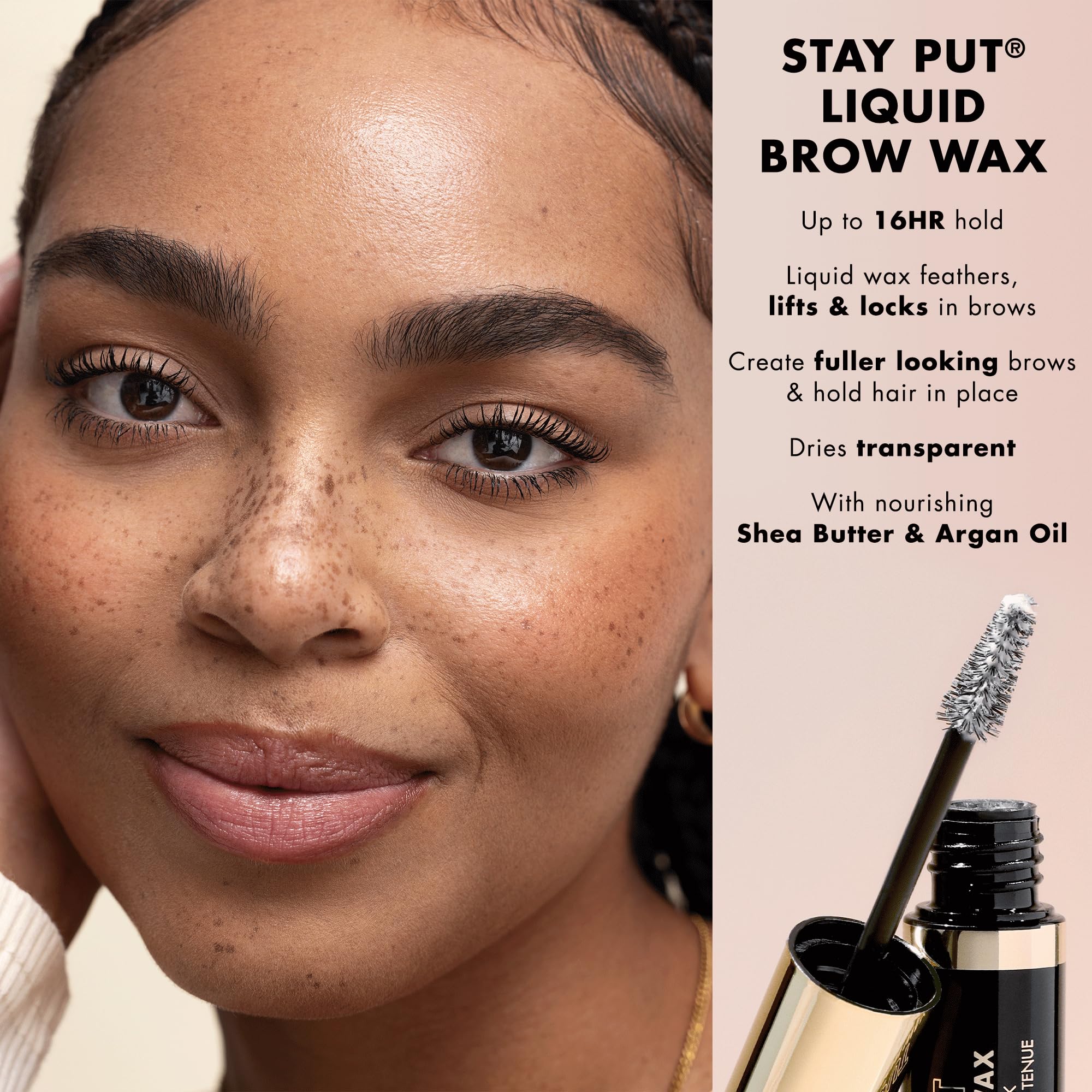 Milani Stay Put Brow Wax wand and packaging for easy at-home use.
