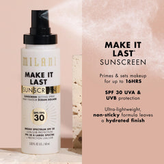 Milani Sunscreen Setting Spray packaging two-pack for value and convenience.