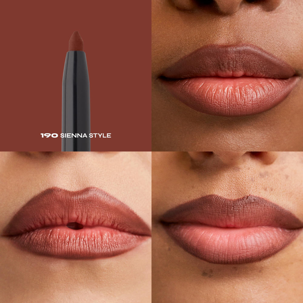 Milani Understatement Lipliner swatches across 12 shades showing depth and nuance.
