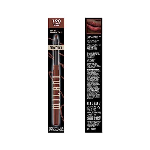 Milani Understatement Lipliner Pencil close-up during glide application for flawless lip shaping.