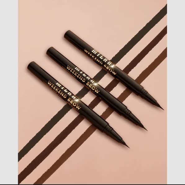 Milani Weekend Brow Tint Espresso long-wear test on brow shows fade-free color.