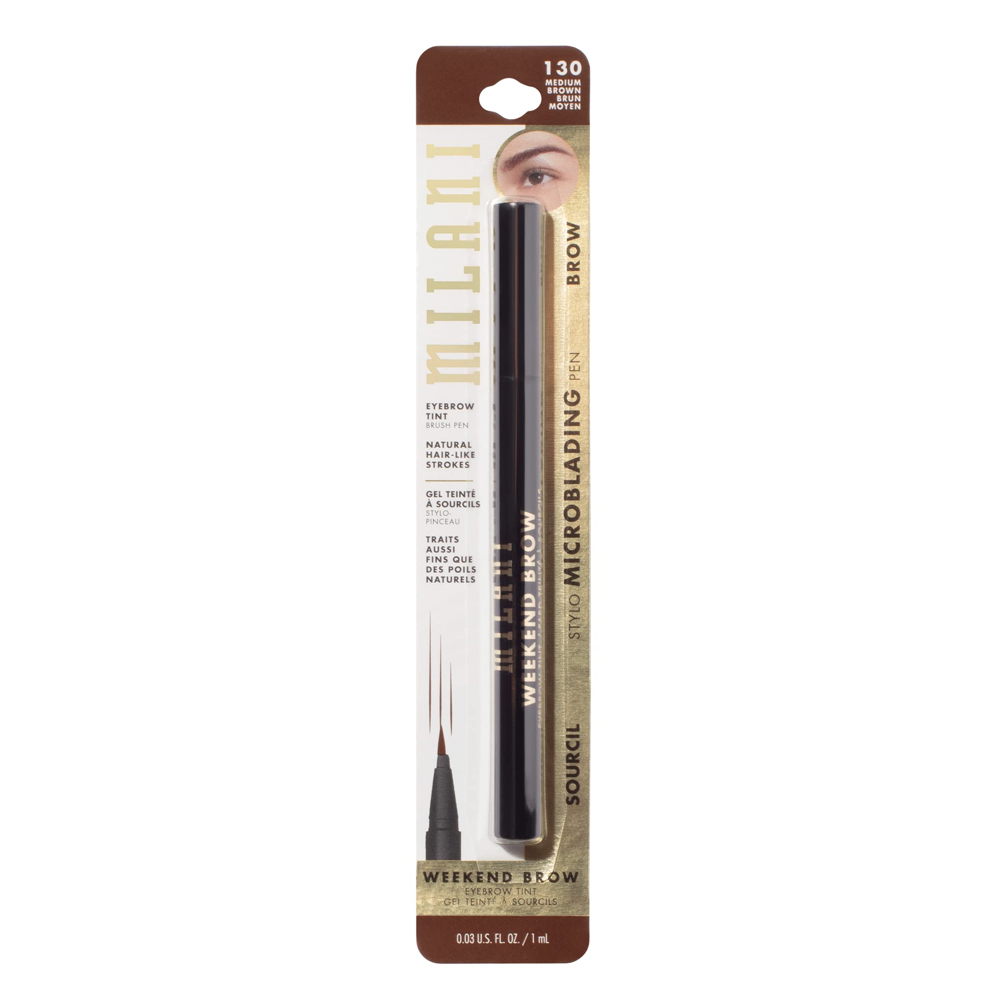 Milani Weekend Brow Tint on-brow example shows a natural look.