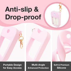 MILASONUS pink Power Mist case, back view shows secure snap fit.