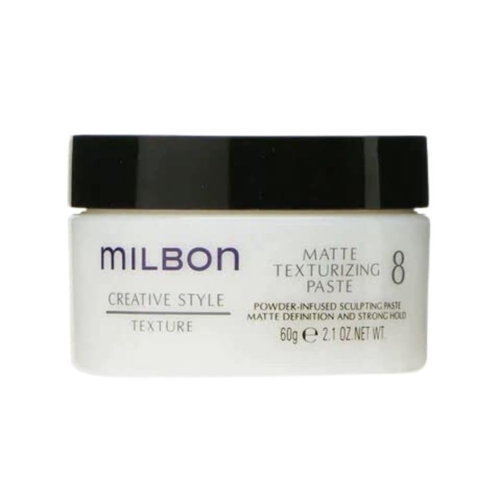 Milbon Matte Texturizing Paste jar for weightless, long-lasting texture.