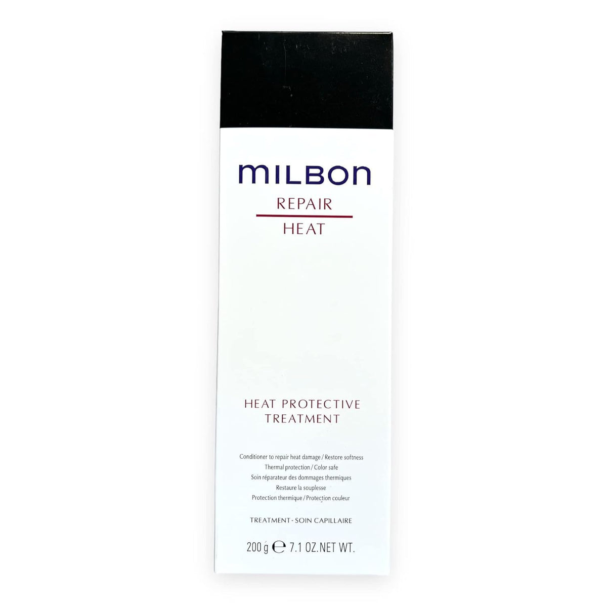 Milbon Repair Heat Protective Treatment bottle with a glossy finish protecting hair during styling