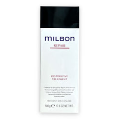 Milbon Repair Restorative Conditioner bottle shows color-safe damage repair potential