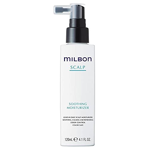Milbon Scalp Soothing Moisturizer bottle provides lightweight hydration for a balanced scalp.