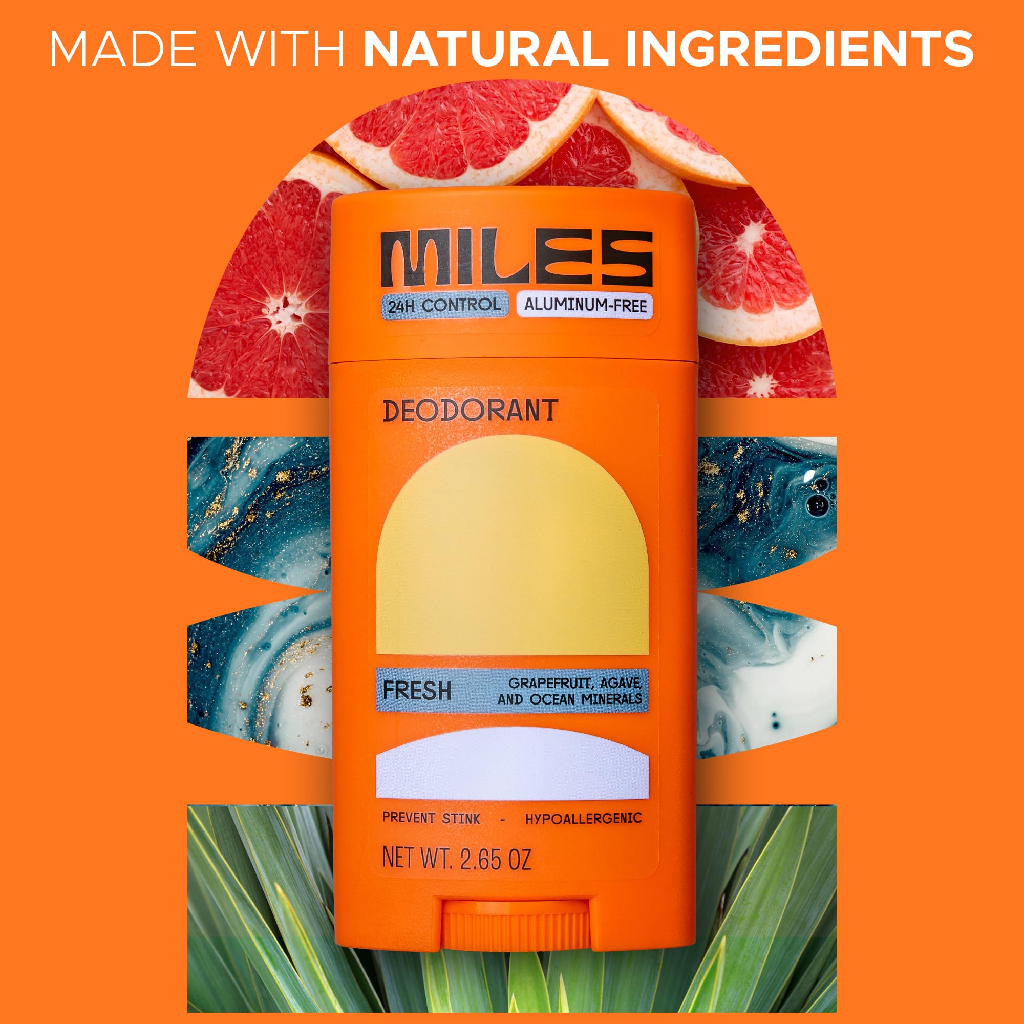 Miles Kids Deodorant ingredients list emphasizes paraben-free and alcohol-free formula.
