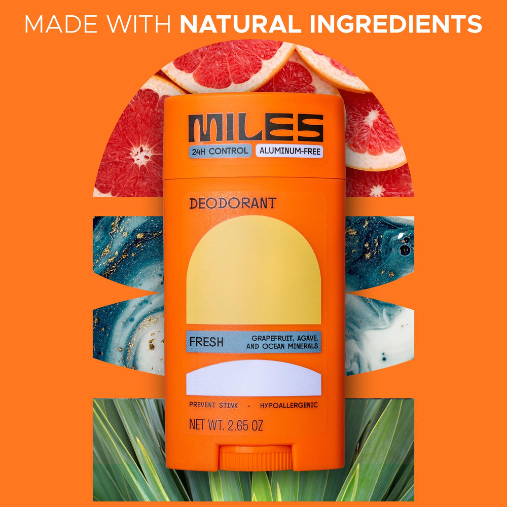 Miles Kids Deodorant ingredients list emphasizes paraben-free and alcohol-free formula.