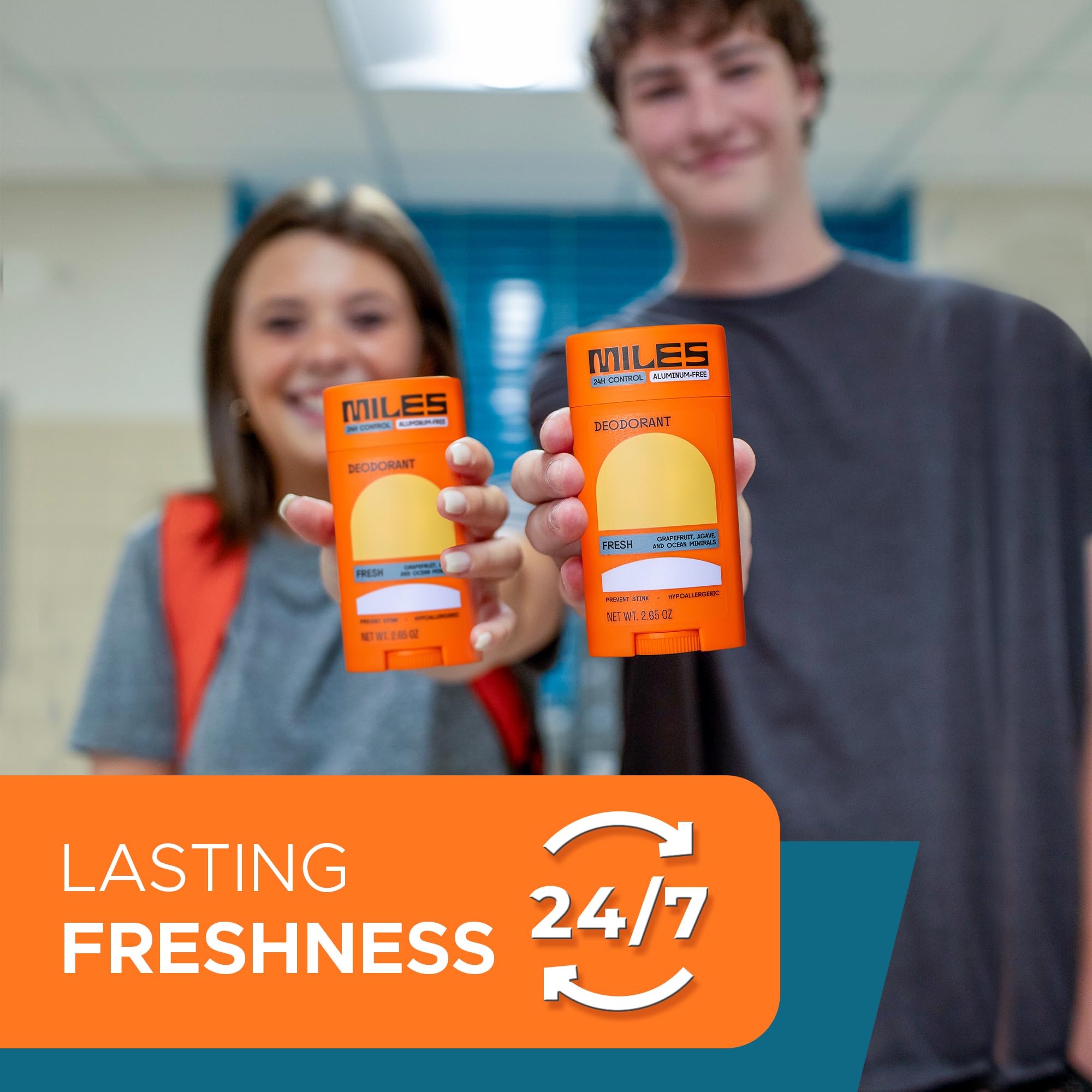 Family-friendly Miles Kids Deodorant suitable for boys and girls of all ages.