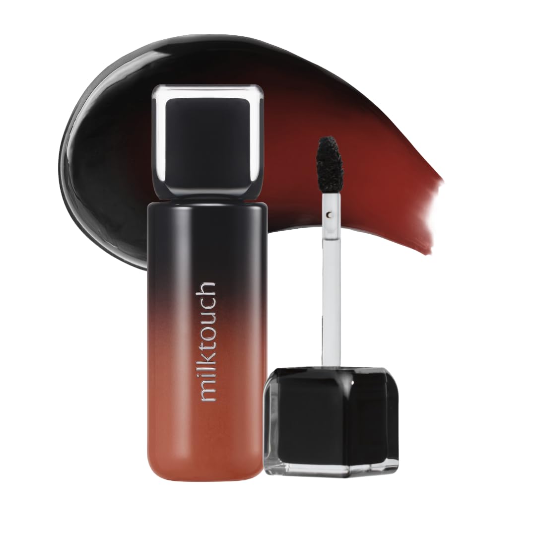 MilkTouch Black Peel Off Lip Tattoo bottle close-up showing bold color payoff.