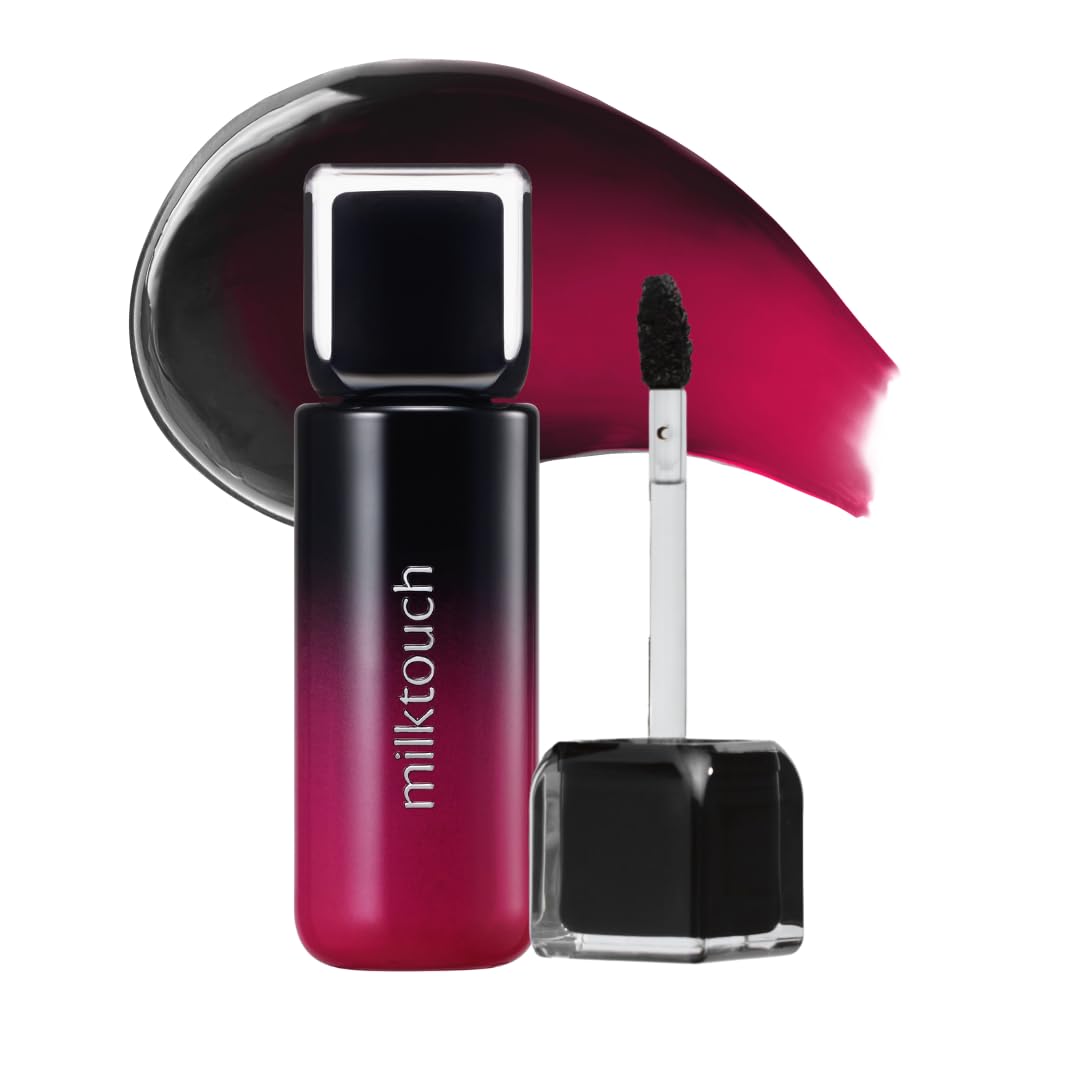 MILKTOUCH Black Peel Off Lip Tattoo front view reveals bold color payoff.