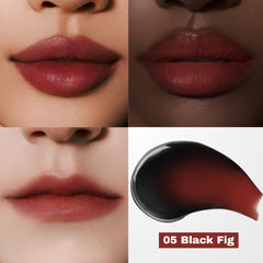MilkTouch Black Peel Off Lip Tattoo lip swatch revealing vivid tint.