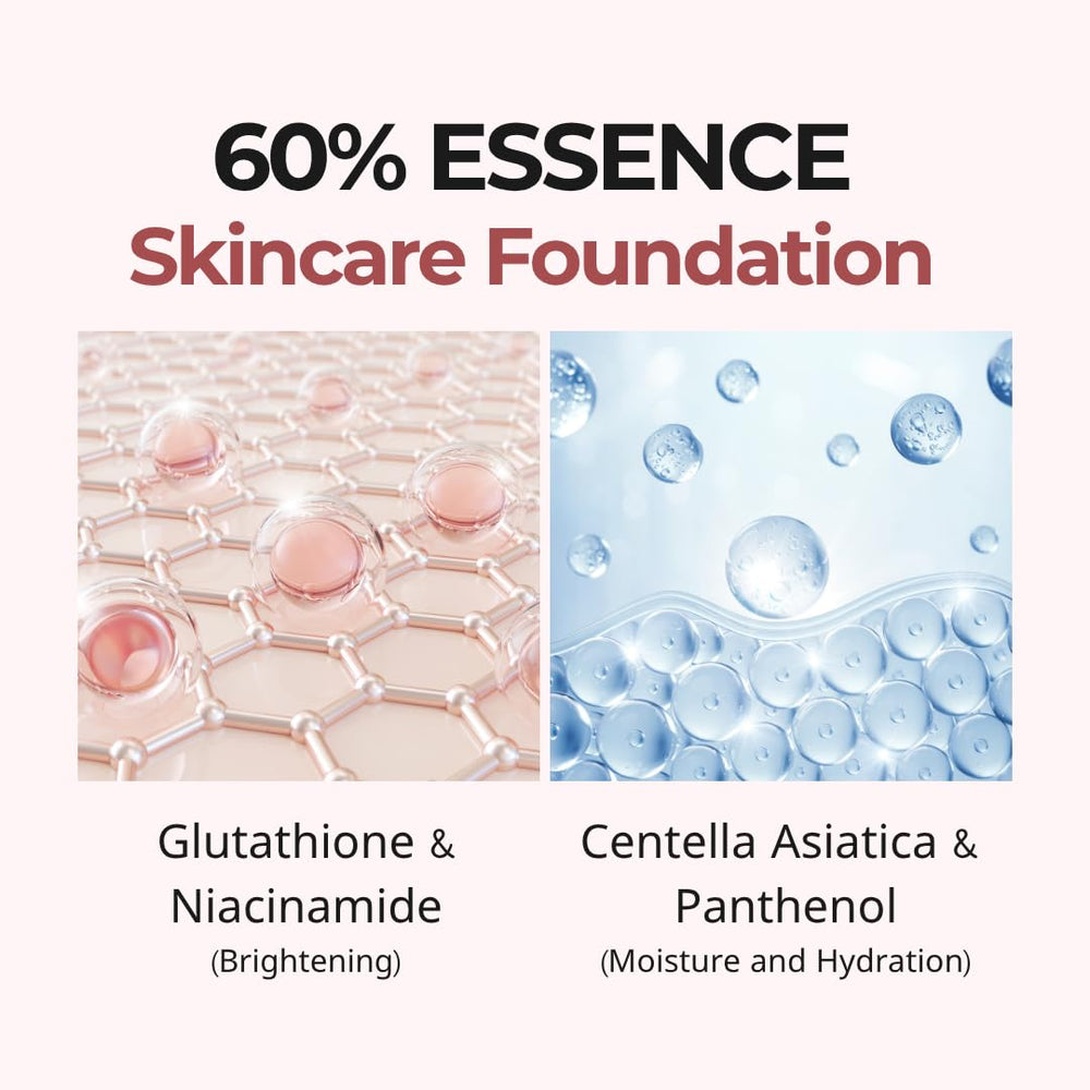MILKTOUCH Cushion Foundation infused with 60% hydrating moisture for ongoing hydration.
