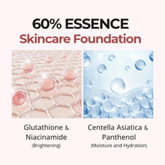 MILKTOUCH Cushion Foundation infused with 60% hydrating moisture for ongoing hydration.