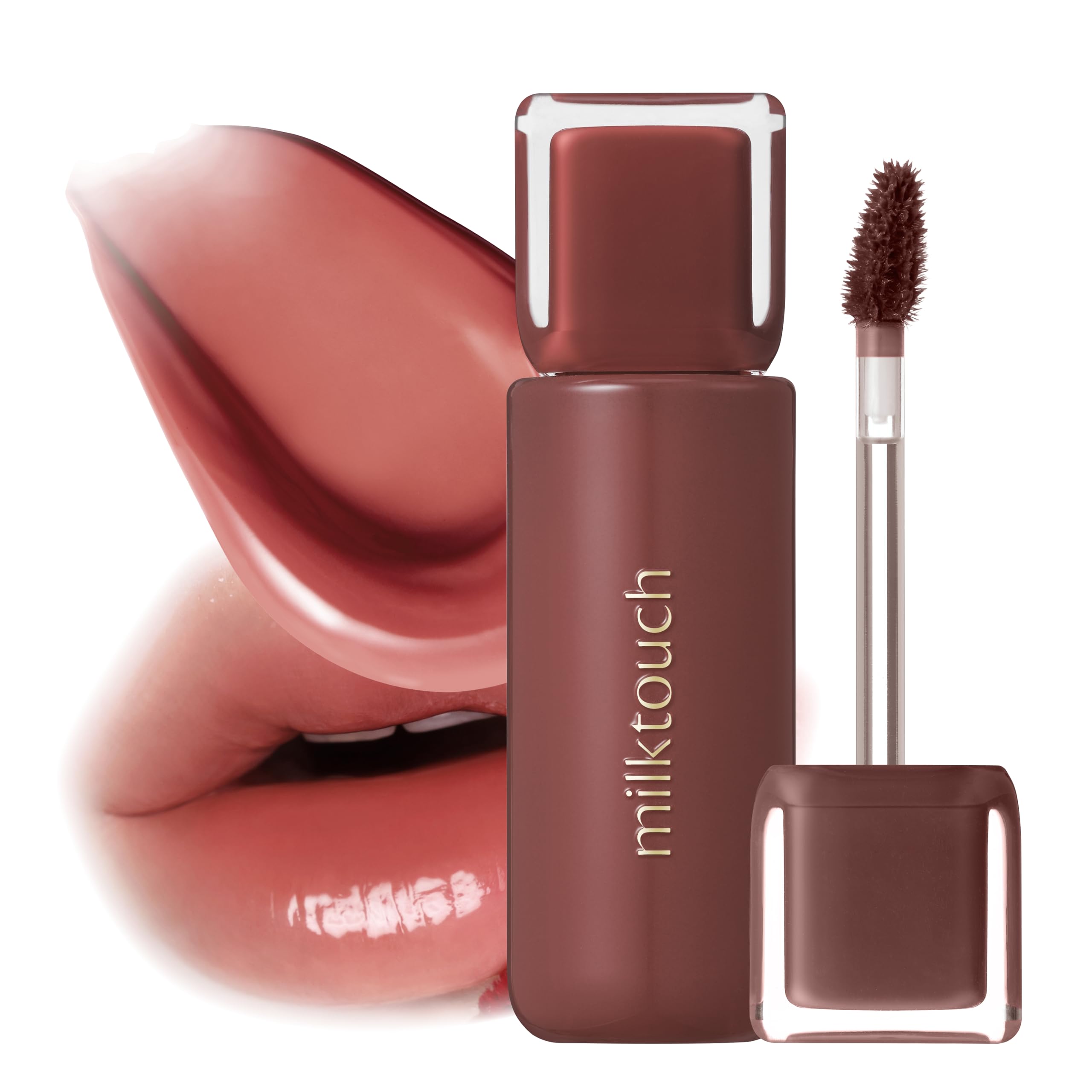 MILKTOUCH Jelly Fit Lip Tint Fallen Coco bottle for glassy glow and hydration.