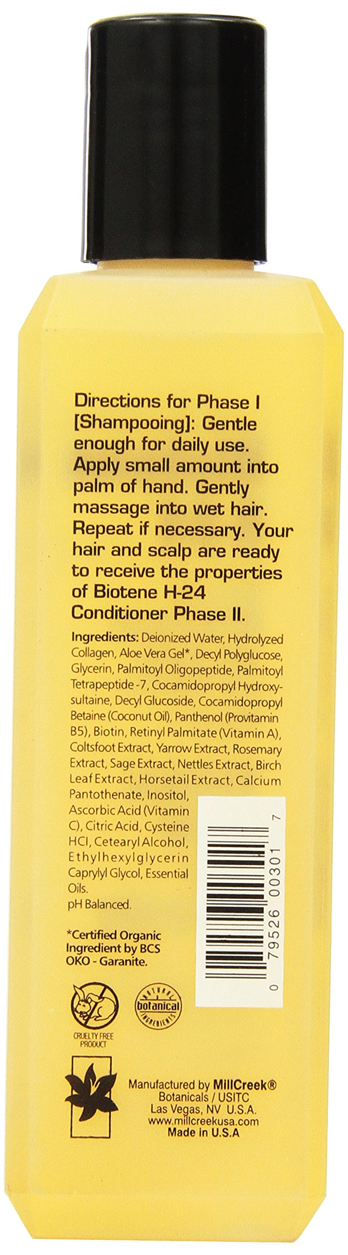 Mill Creek Biotene H-24 Shampoo lather demonstrating gentle cleansing for daily use.