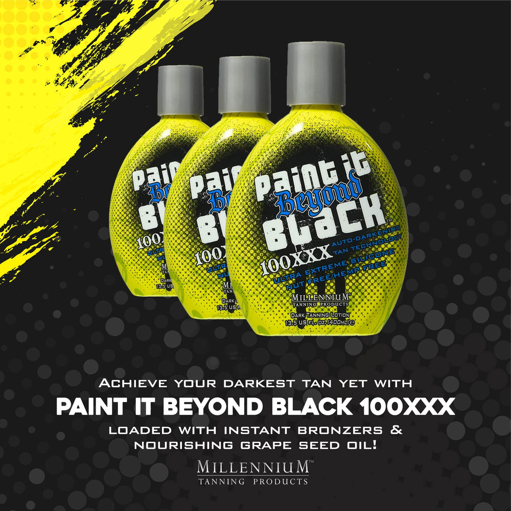 Rich moisturizing blend of Paint it Beyond Black supports hydration during tanning