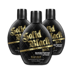 Millennium Tanning Solid Black 200X bottle offers a luxurious bronzing effect for deeper color