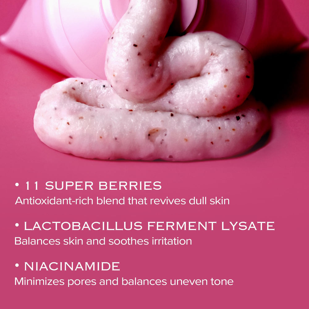 Mimmua! Apricot seed powder close-up highlighting gentle exfoliation.