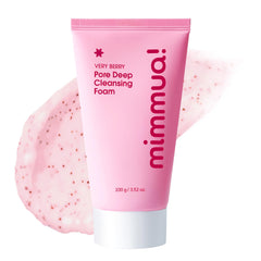 Mimmua! Very Berry foaming cleanser bottle pour for a refreshing cleanse.