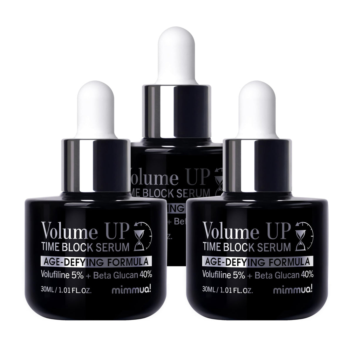 Mimmua Volume Up Time Block Serum bottle front for elegant anti-aging care