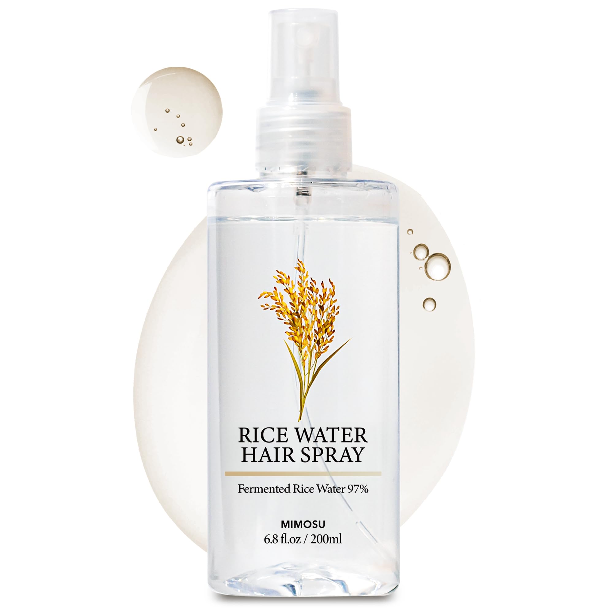 MIMOSU rice water spray bottle providing lightweight scalp hydration.
