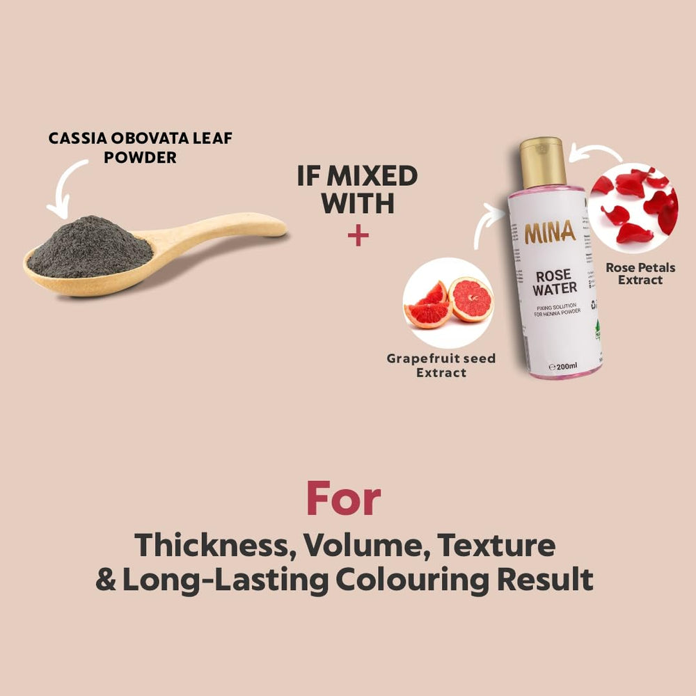 MinaiBrow cassia-based formula with Aloe and Jojoba for conditioning.