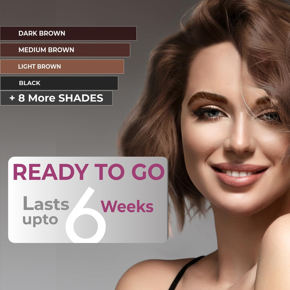 MinaiBrow box opened reveals vegan, ammonia-free formula options