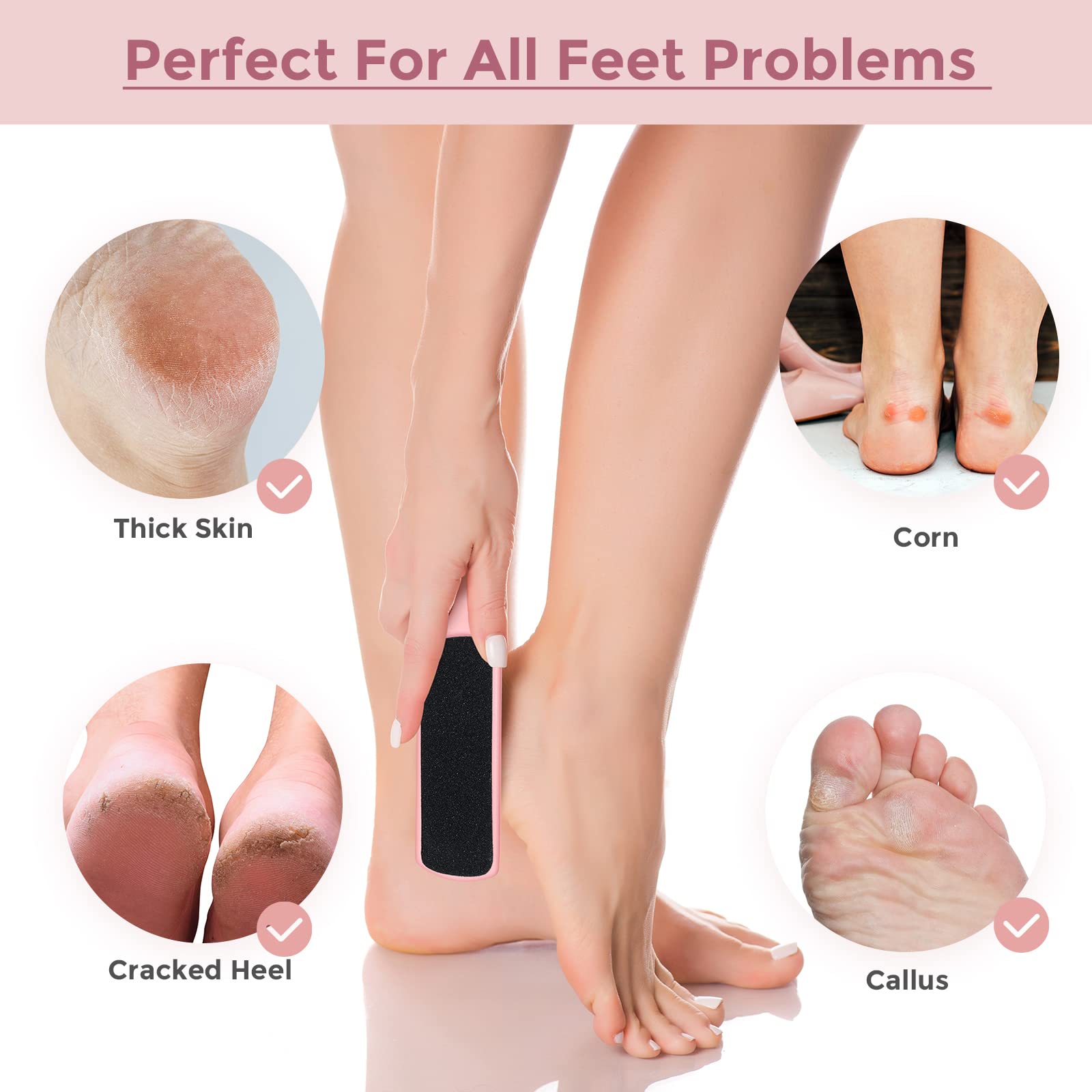 Minatee foot scrubber with a hanging hole for easy storage.
