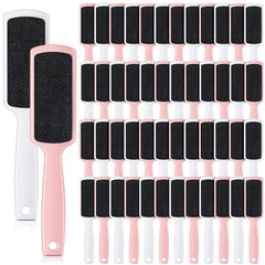 Minatee foot file double-sided pink and white for smoother heels.
