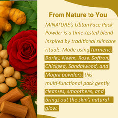 minature Ubtan powder barley grains for smoothing texture and natural care.