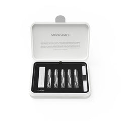 Mind Games Fruity Discovery Set opened to reveal five designer fragrances for versatile daily wear