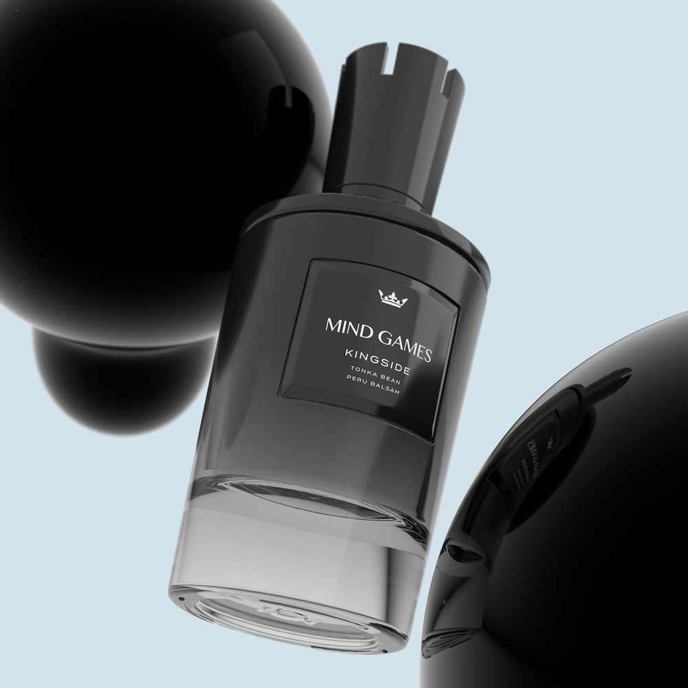 MIND GAMES Kingside packaging and flacon highlighting premium craftsmanship and gift-ready presentation.