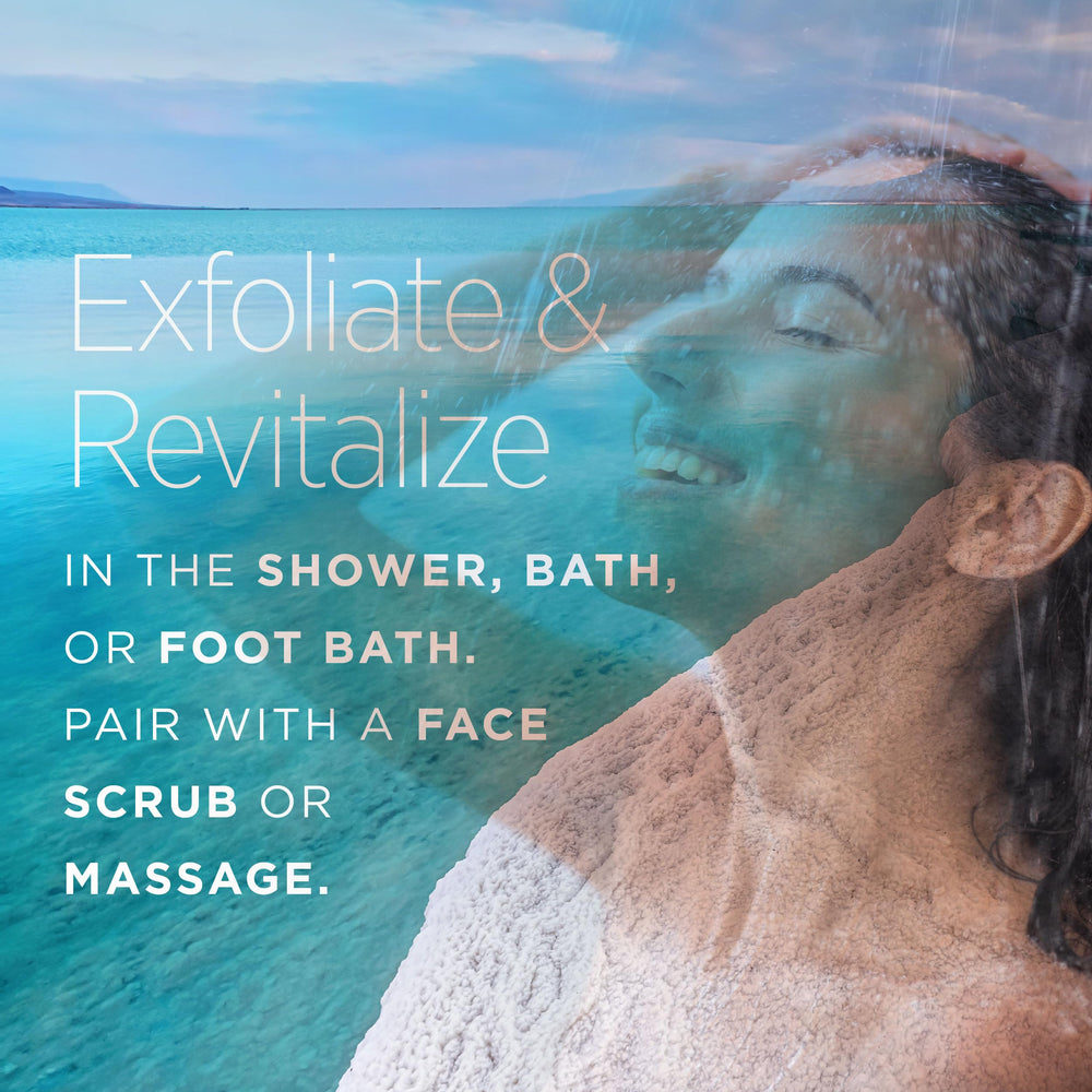 Minera Dead Sea Salt in a bath scene for relaxation and cleansing