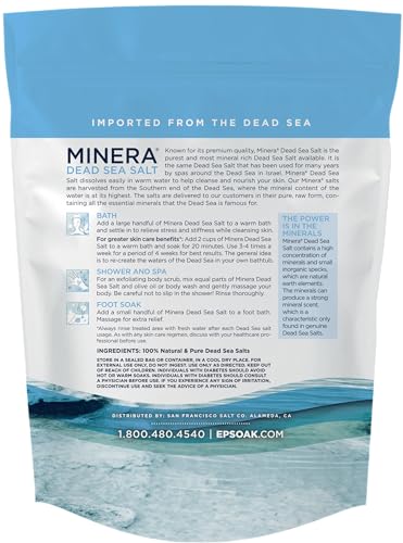 Coarse Minera Dead Sea Salt dissolving in warm bath water