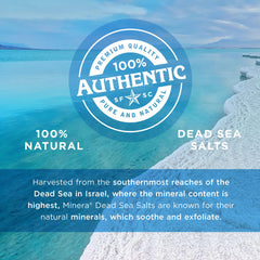 Minera Dead Sea Salt dissolving in water to reveal a mineral-rich bath.