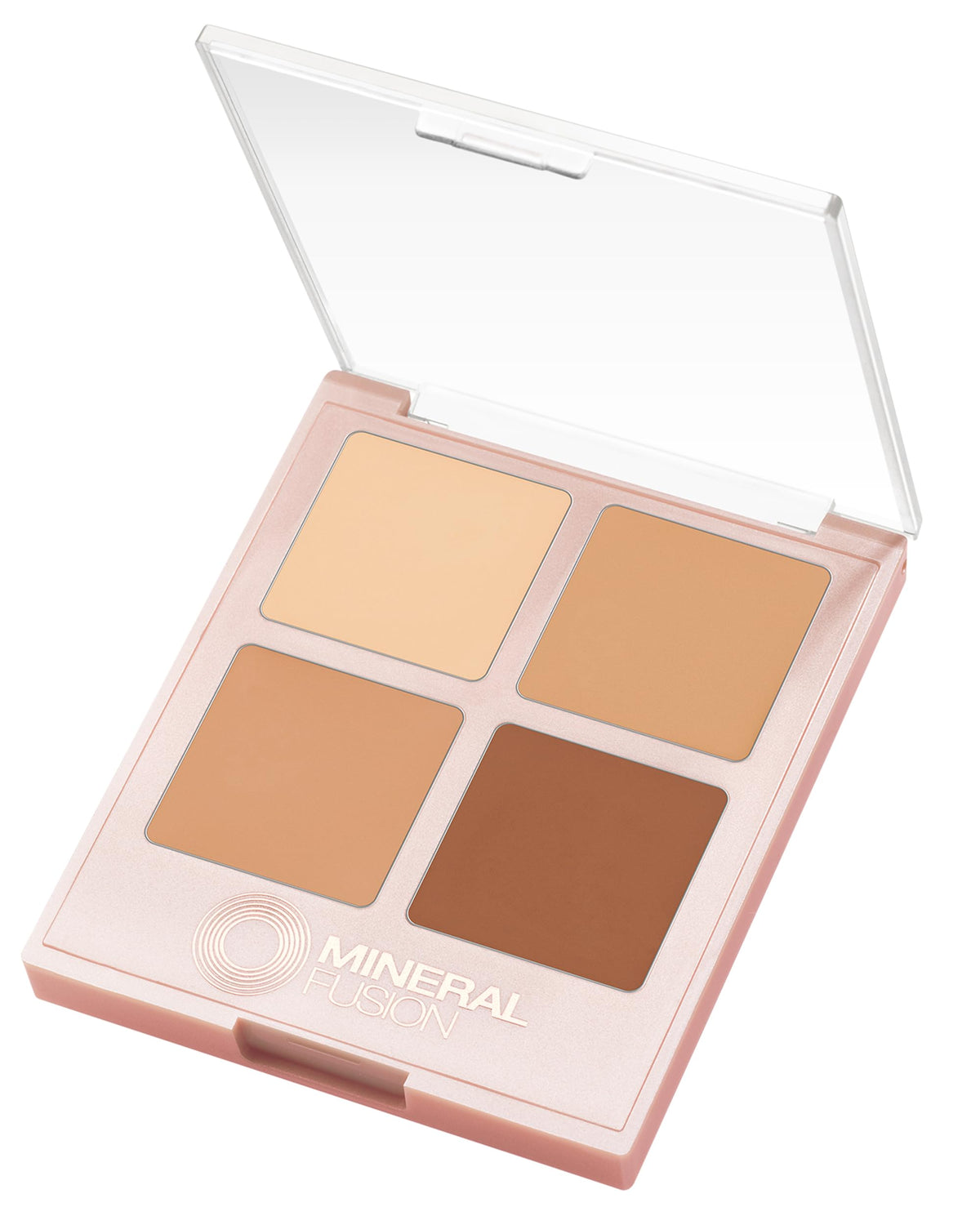 Mineral Fusion Decadence palette open with four creamy shades for customizable concealment