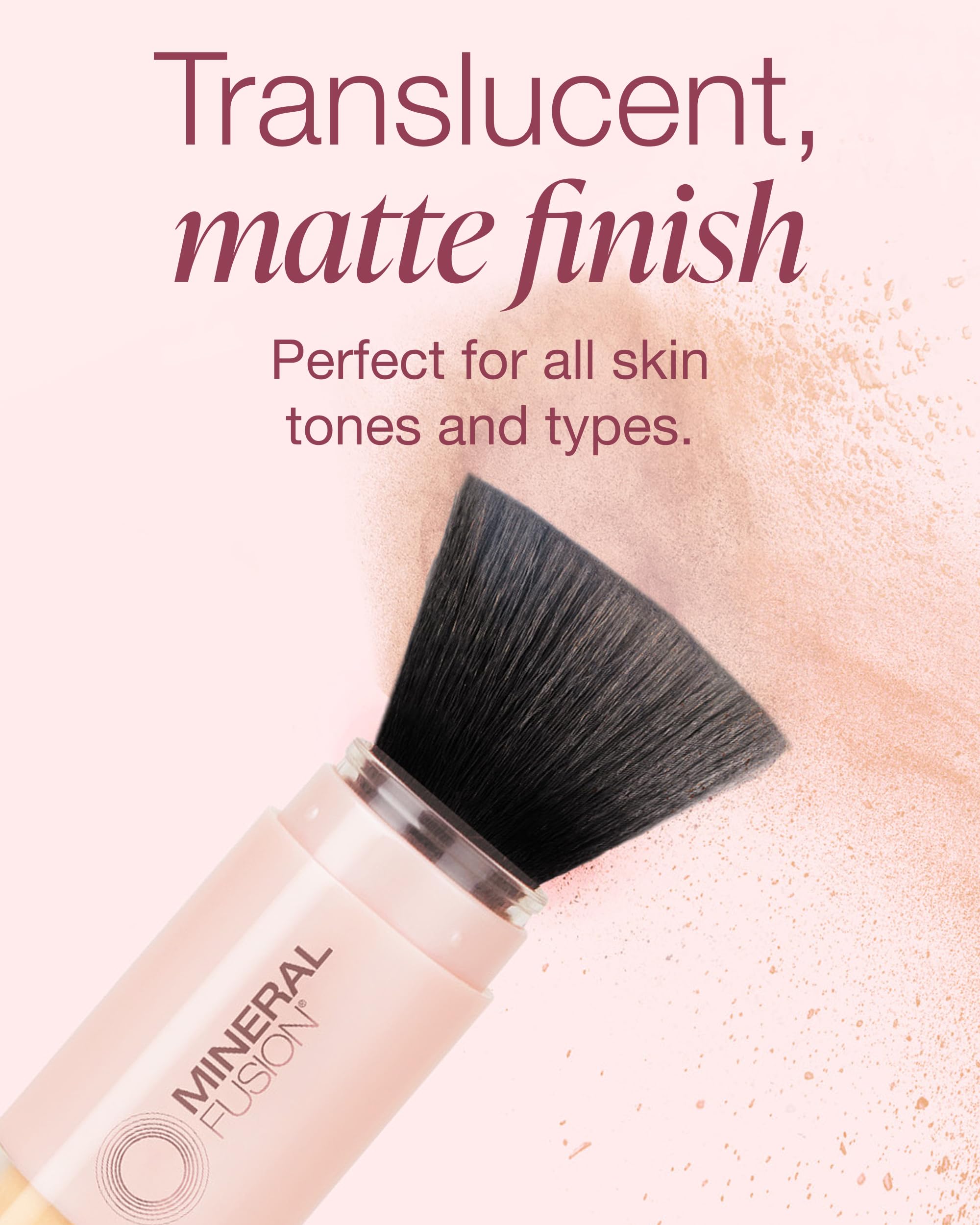 Mineral Fusion invisible mineral sunscreen on skin with a natural matte look.