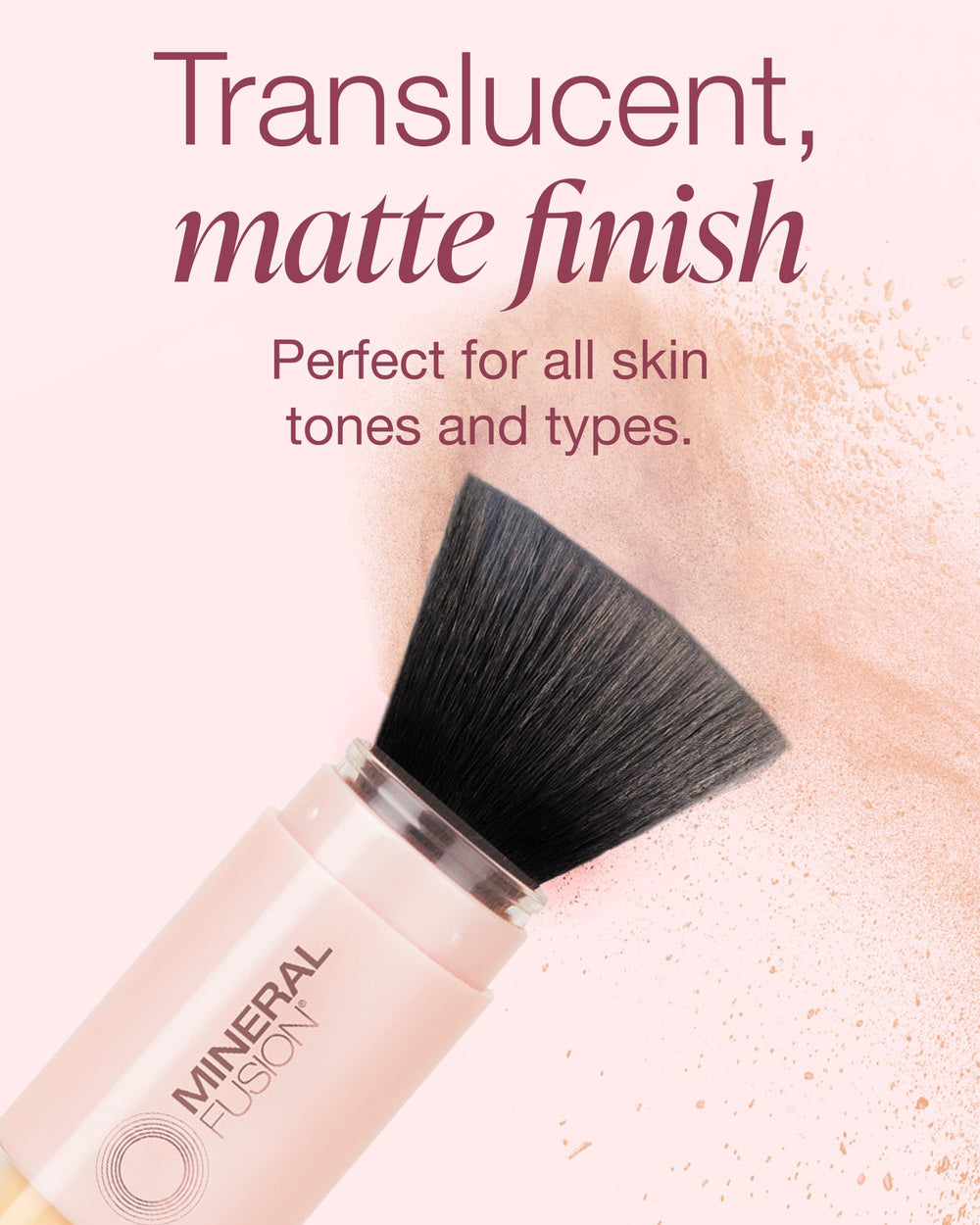 Mineral Fusion invisible mineral sunscreen on skin with a natural matte look.