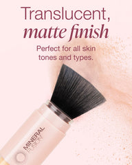 Mineral Fusion invisible mineral sunscreen on skin with a natural matte look.
