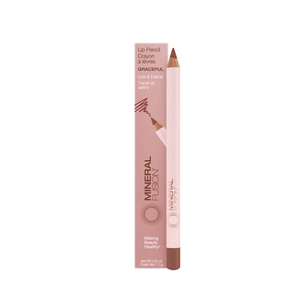 Mineral Fusion Lip Pencil Graceful packaging shows a clean vegan formula for easy application.