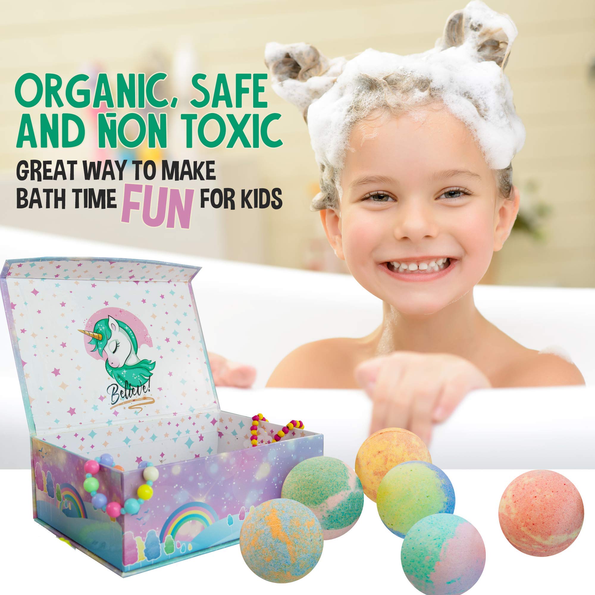 Blueberry scented bath bomb from Mineral Me California provides kid-friendly aroma.