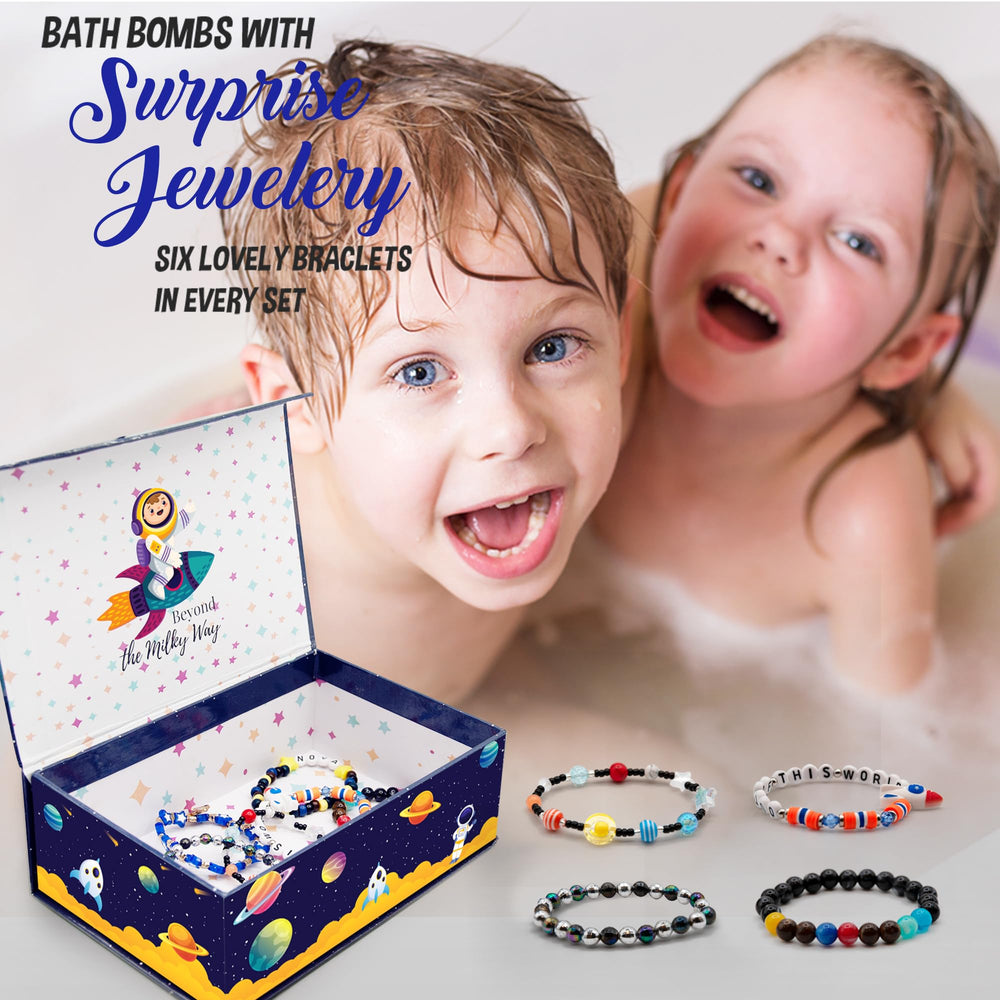 Gift-ready packaging for Mineral Me California galaxy bath bombs.
