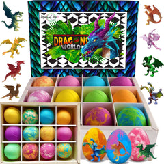Mineral Me California dragon egg bath bomb with surprise toy and bright colors for playful bath time