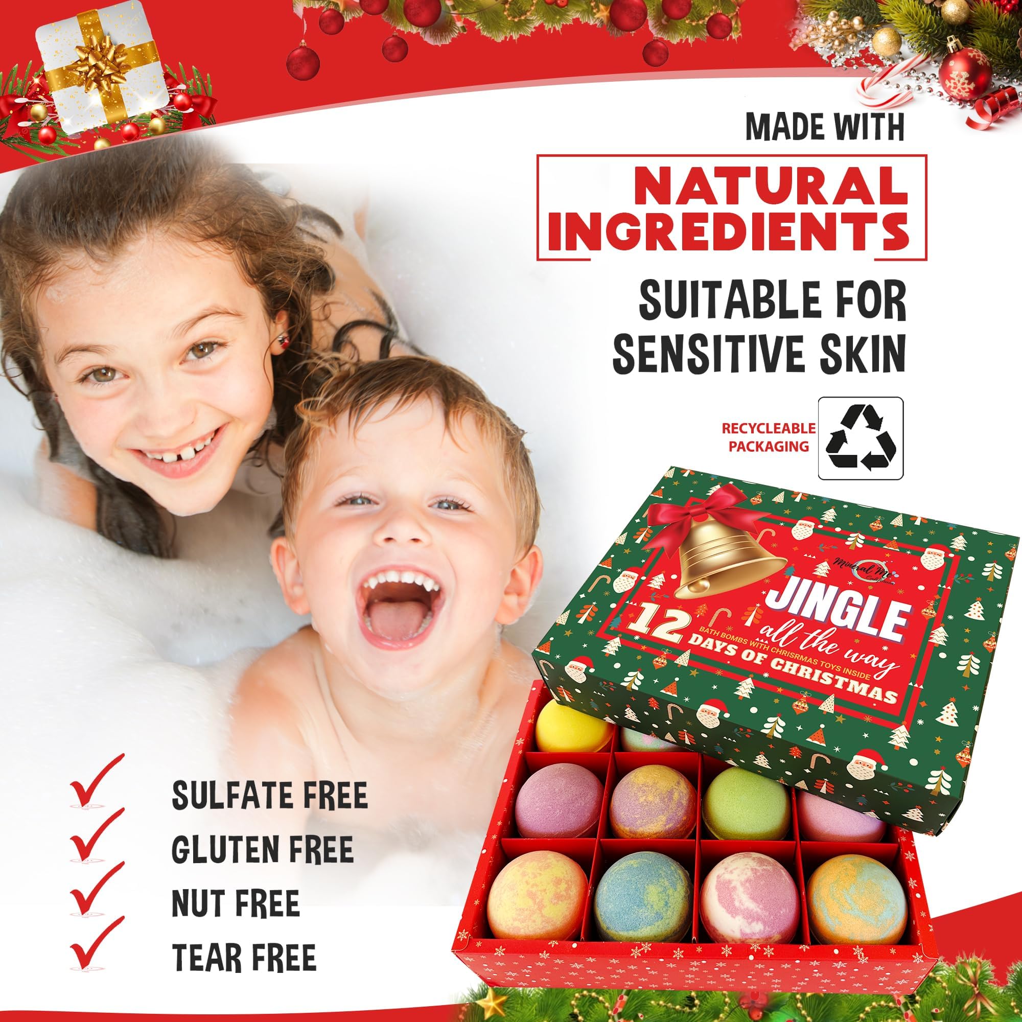 Mineral Me California kids bath bombs color water and bubbles