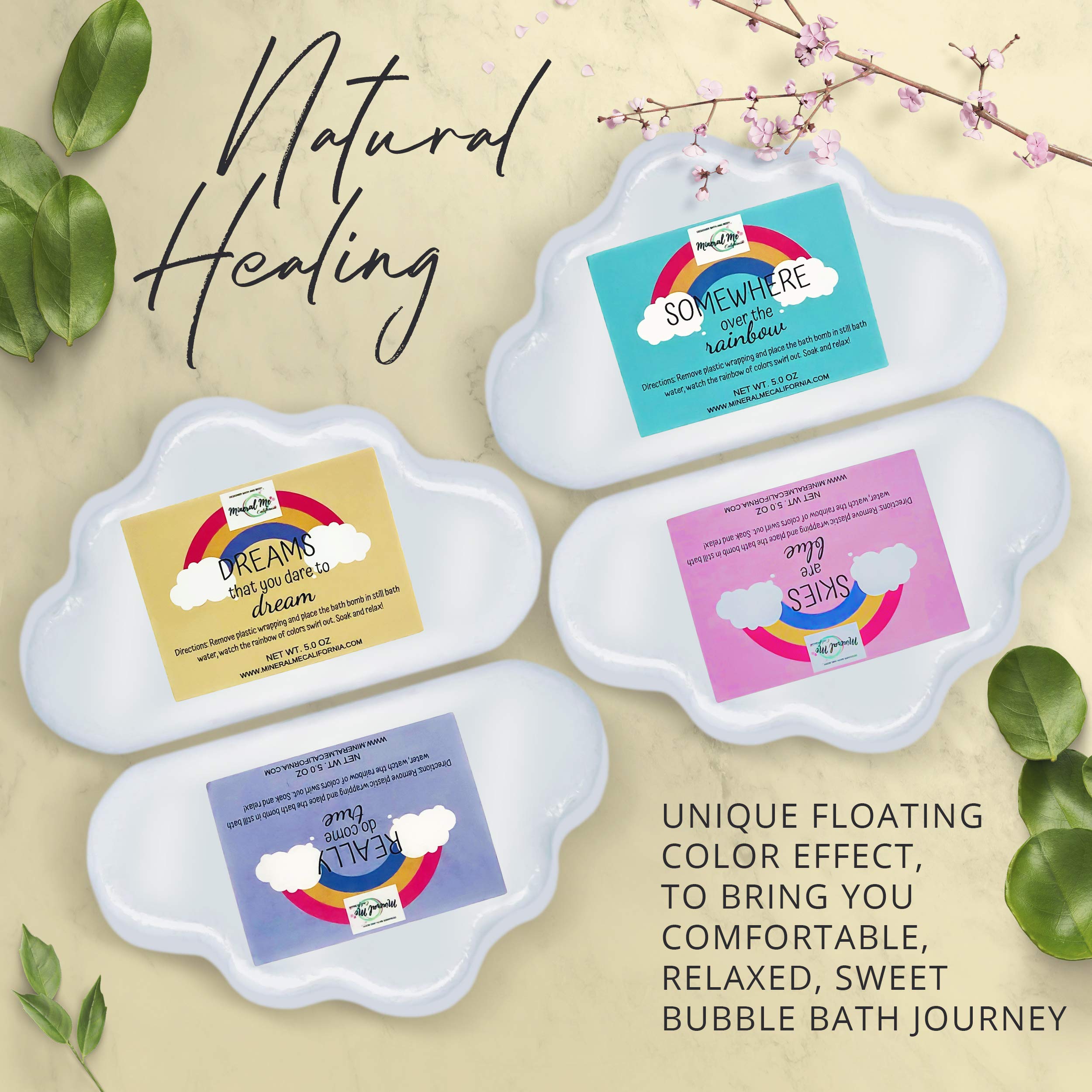 Mineral Me California bath bomb with natural oils for a nourishing bath